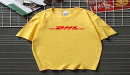 Men039s T-shirts Geel DHL T-shirt Mannen Vrouwen Unisex Mode Grunge 90s Casual Tops Hip Hop Losse Korte Mouw4962599