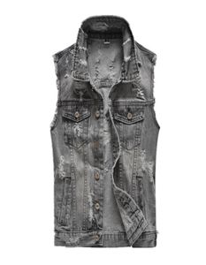 Men039s Vesten 2021 Zomer Mannen Ripped Jean Jas Heren Hip Hop Denim Vest Mannelijke Grijs Cowboy Vest Merk Mouwloze tank 5XL8656684