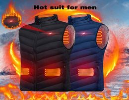 Men039s gilets 2021 hiver hommes USB chauffage électrique hommes chaud sans manches veste chauffante classique Intelligent Overcoats2978905