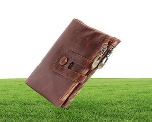 Men039s portefeuille RFID Blocage vintage Vintage Veurs en cuir avec poche à fermeture éclair pour Men4713698