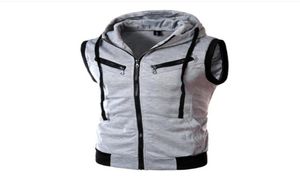 Men039S Warm Vest Casual Spring Vest Mouwloze Zipper Cardigan Hoodies met trekkoord Straatstijl Pockets Vest Fit Moereveles9459052