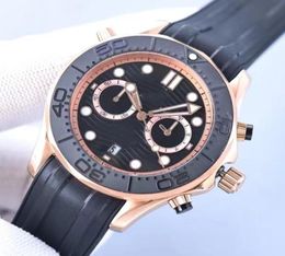 Men039S Kijk Luxe 44 mm keramisch automatische mechanische beweging roestvrijstalen rubberen riemriem glazen spiegel met hoge sterkte twee ton5003319