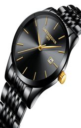 MEN039S Bekijk Rontheedgf echte dunne Men039S staal kwarts polswatch kalender waterdichte pols horloge3380371