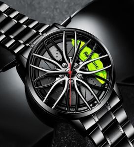 Men039S kijkt naar automatische beweging holle auto wiel waterdicht niet mechanisch horloge mode 20214748969