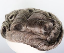 Men039s Wig Transparen Human Heuving Swiss Lace Lace Toupee For Men 8x10 pouces Pieces de cheveux Système de cheveux Wig6554867