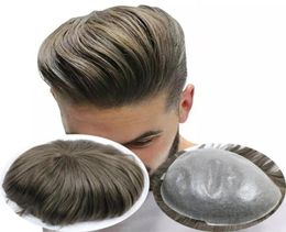 Men039s Pruik Transparant PU Mannen Toupetje Men039s Haarstukken Eenheid Haarvervangingssysteem Bruine Kleur 8x10 inch Pruik voor Men16702347855111