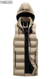 Men039s Winter Afneembaar Gewatteerd Vest Met Capuchon Casual Warme Gewatteerde Puffer Mannen Winddicht Veste Sans Manche Homme3802008