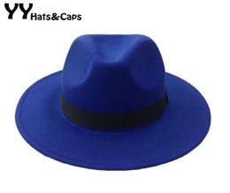 Men039s Lana de lana Snap Brim Hat Trilby Mujeres Vintage Panamá Fedora Cloche Cap Fanty Jazz Hats 14 Colores YY03976582834