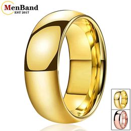 Menband Classics Je t'aime 6 mm 8 mm Men de mariage Men Femmes Tungsten Coupages Rings Dome High Polish Fit Record Nom Record Date 240401