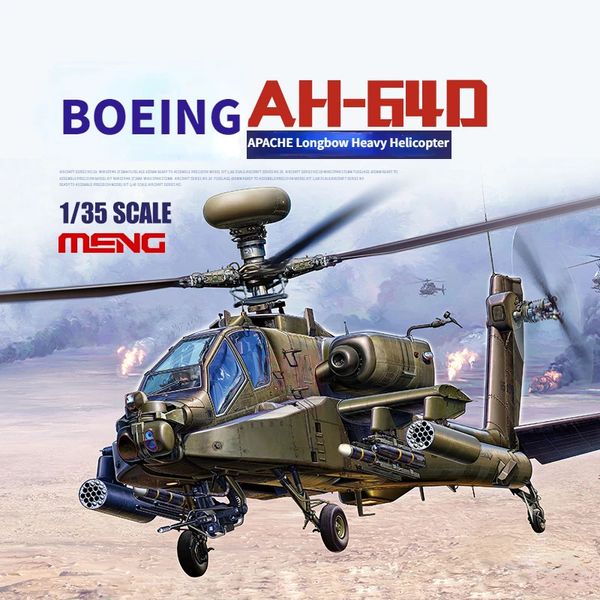 MENG QS-004 1/35 Modelo de avión BOEING AH-64D APACHE Longbow Heavy Attack Helicopter Model Kits para modelos militares Juguetes DIY 240131 La mejor calidad