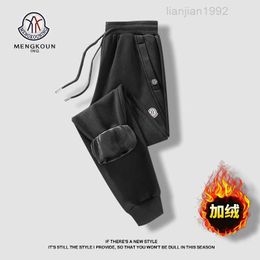 Mengkou Ning 2023 nouveau pantalon de garde de sport de loisirs pour hommes automne et hiver avec velours et épaissi site officiel magasin phare