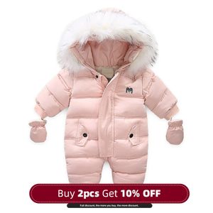 Menoea New Born Baby Clothes Peuter Jongens Winter Dikke Rompertjes Zuigeling Lange Mouwen Kostuum Jas Plus Fluwelen Peuter Romper 6-18M LJ201023