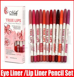 Menow 12 kleuren sexy eyeliner lipstick multifunctionele lipliner lip voering potlood matte naakt lipsliner pen set schoonheid make -up tool3413910