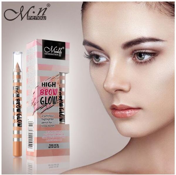 MENOW 4 couleurs 3D sourcils surbrillance stylo haute lueur des sourcils éclaircissant nacré correcteur ver à soie stylo yeux sourcils Gel