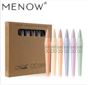 Menow marque 6 couleurs/ensemble CC anti-cernes élimination des taches éclaircir anti-cernes crème réparation crayon cosmétique naturel