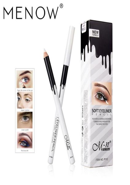 MENOW marque maquillage bois soyeux cosmétique blanc Eyeliner crayon ver à soie surbrillance stylo 12 pcsset imperméable Eye Liner P1129506573
