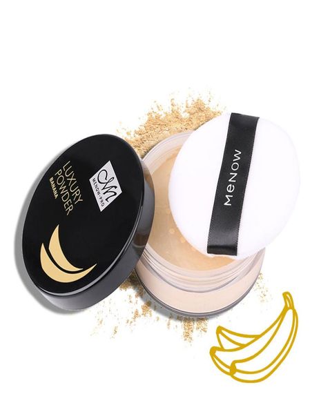 Menow Luxury Banana Powder Control de aceite Ajuste impermeable Powderr MN Profesional Mate Suave Maquillaje facial Polvo sueltorr1495009