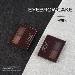 Méno Splendide Makinp Makeup Makeup Bower Powder Two-Tone Brown Brown Everbrow Powder with Brush