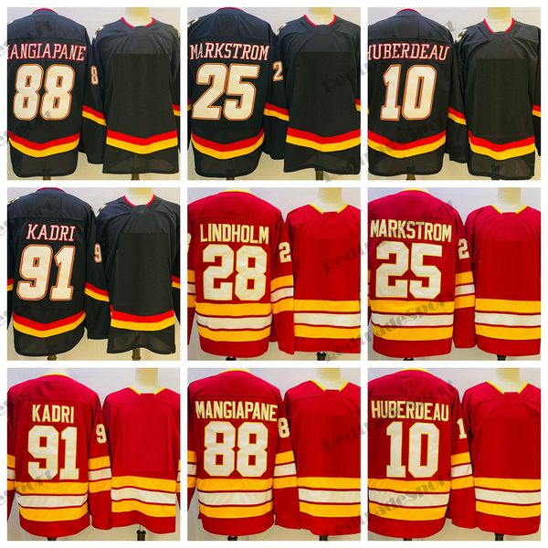 Hombres 10 Jonathan Huberdeau Hockey''nHl Jerseys 91 Nazem Kadri 28 Elias Lindholm 25 Jacob Markstrom 88 Andrew Mangiapane 68 Jagr Alternativo Rojo