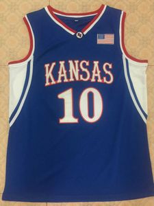 Hommes 10 KIRK HINRICH Kansas Jayhawks Vintage Throwback Basketball Jersey Uniformes Chemises Cousues