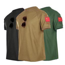 Heren 100% Polyester Summer Quick Dry Army T-shirts Gewoon aangepaste print man O-hals Korte mouwen T-shirt Plus maat Militaire tee 240319