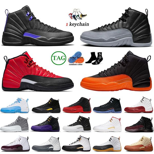 Zapatillas de baloncesto para hombre 12 High OG 12s Jumpman Wolf Grey Field Purple Sneakers Ovo Black White Red Taxi Brilliant Orange Playoffs Mujeres Entrenadores Deportes