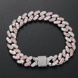 Bracciale da uomo 12mm 7 pollici 8 pollici Miami Cuban Link Chain Bracciale Hip hop CZ Braccialetti cubani Cubic Zirconia Jewelry299n