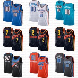 Shai Gilgeous-Alexander Josh Giddey Custom Basketball Jerseys Chet Holmgren Luguentz Dort City Russell Jalen Williams Westbrook Isaiah Joe Cason Wallace Dieng