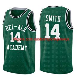 Hombres # 14 WILL SMITH BEL-AIR Academy Jersey # 25 CARLTON BANKS 1% Jerseys de baloncesto cosidos Amarillo