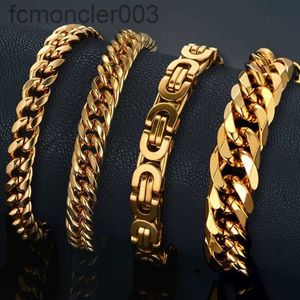 Heren 14K Geel goud mannelijke armband Braslet kleur braclet dikke Cubaanse kettingschakel voor man npjs