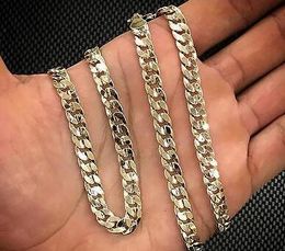 Mens 14K Geel Vergulde Cubaanse Ketting Collier 24 "7mm Hip Hop zwaar breed