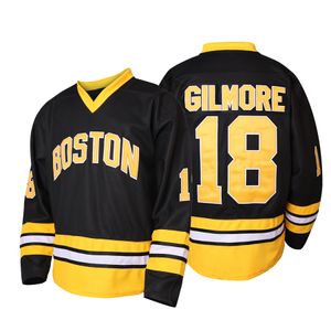 Mens 18 Happy Gilmore Boston Movie Jersey Double Ed Number Name Ice Hockey Jerseys in Stock Fast Shipping