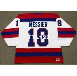 Mens 18 Mark Messier Indianapolis Racers K1 1978 Wha Home Hockey Jersey ou Custom tout nom ou numéro Retro Jersey1280388