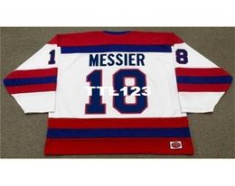 Heren 18 Mark Messier Indianapolis Racers K1 1978 Wha Home Hockey Jersey of Custom enige naam of nummer Retro Jersey5332300