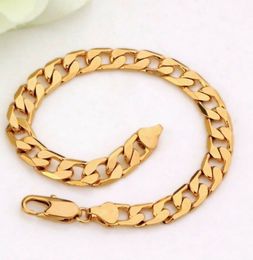 Heren 18K Gold Figaro 10 mm Curb Link Chain Bracelet unisex gratis cadeaubonist