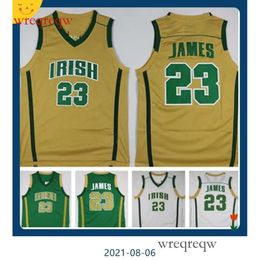 Mens 2002 James Jerseys St. High School Irish Retro College King Basketball Shirts Vincent Mary LBJ # 23 Little Emperor Ed Jersey S-XXL