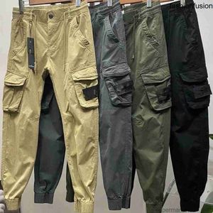 Pantalon cargo masculin 2024 Stone Patched Casual Island Vintage Pants avec poches surdimensionnées