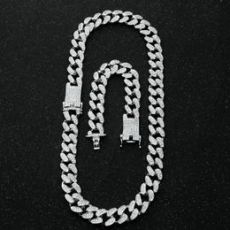 Herren 20 mm schwere Iced Out Miami Cuban Link Kette CZ Rapper Kristall Halskette Halsband Bling Hip Hop Schmuck Gold Silber Farbe Chains339S