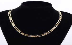 Heren 24k vast goud GF 8mm Italiaanse Figaro -linkketting ketting 24 inches8957458