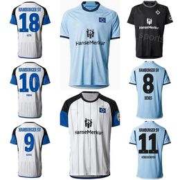 Maillot de football pour hommes 27 DOMPE Hamburger SV 28 MUHEIM 14 REIS 3 HEYER 22 VAN DER BREMPT 23 MEFFERT 5 HADZIKADUNIC 8 BENES 9 GLATZEL 18 JATTA Kits de maillots de football Team Club