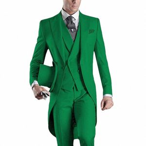 Hommes 3 pièces costume décontracté formel Busin garçons d'honneur blanc Burdy revers Tuxedos pour mariage Blazer + pantalon + gilet x5Ja #