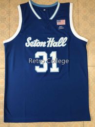 Mens # 31 Angel Delgado Seton Hall Pirates College Throwback Basketball Jersey Personnalisé n'importe quel numéro et nom Maillots brodés cousus