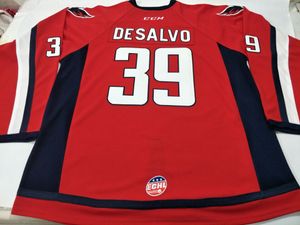 Maillot de hockey Dan DeSalvo des Stingrays de Caroline du Sud # 39 pour hommes ou maillot rétro personnalisé avec n'importe quel nom ou numéro