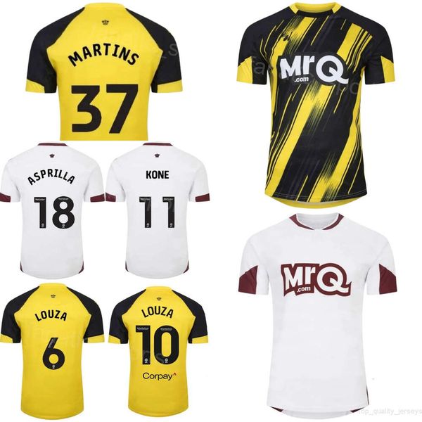 Hombres 4 HOEDT Camisetas de fútbol Watfords 10 LOUZA 24 DELE-BASHIRU 45 ANDREWS 7 INCE 5 PORTEOUS 18 ASPRILLA 37 MARTINS 19 YOUSSOUF 9 RAJOVIC Kits de camiseta de fútbol Club 2023/24