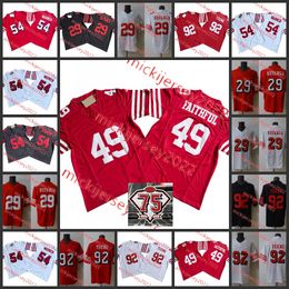 Heren 49er Fans Faithful #54 Fred Warner San Francisco F.U.S.E voetbalshirt gestikt #29 Talanoa Hufanga #92 Chase Young Jerseys S-3XL