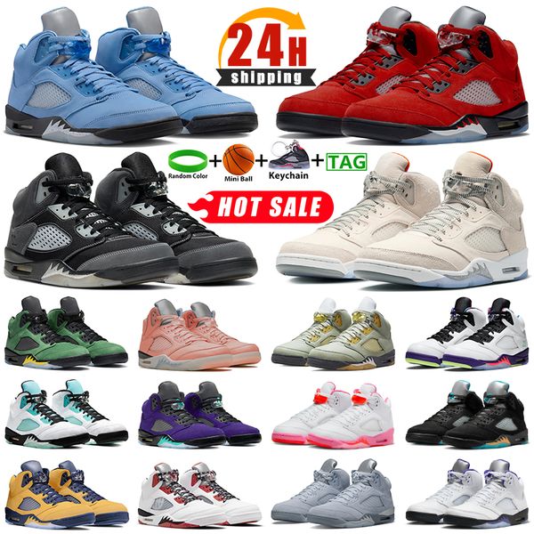 5 zapatos de baloncesto 5s zapatos para hombre zapatillas de deporte UNC Aqua Racer azul furioso rojo verde sido jade horizonte antracita negro blanco rojo para mujer corriendo deporte al aire libre entrenadores