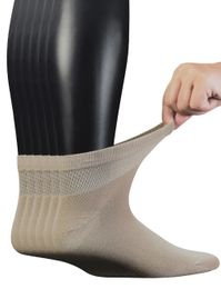 Mens 6 pares calcetines de tobillo diabético de algodón peinado con dedo sin costura y tamaño superior no vinculante 10-13 240321