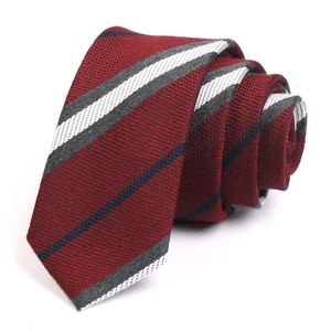 Mens 6cm Red Striped Stries High Quality Fashion Formal Neck Tie pour hommes Boîte de travail Business Coldie 240415