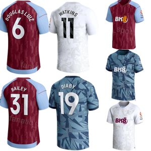 Maillot de football pour hommes 7 McGINN 4 KONSA 12 DIGNE 14 PAU 44 KAMARA 8 TIELEMANS 11 WATKINS 6 LUIZ 2 CASH 19 DIABY 24 DURAN 31 BAILEY Kits de maillots de football 23-24 Club ASiDunWeiLa