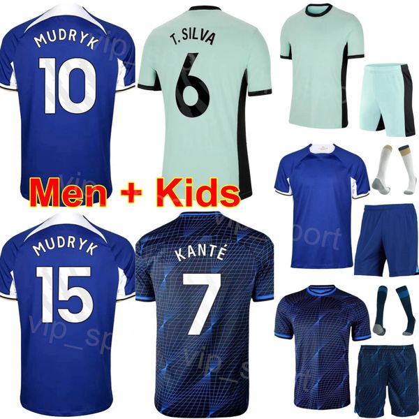 Maillot de football pour hommes 8 FERNANDEZ 2023 2024 Club 23 GALLAGHER 27 GUSTO 21 CHILWELL 7 STERLING 2 DISASI 15 JACKSON 10 MUDRYK 6 SILVA 26 COLWILL Kits de maillots de football QieErXi